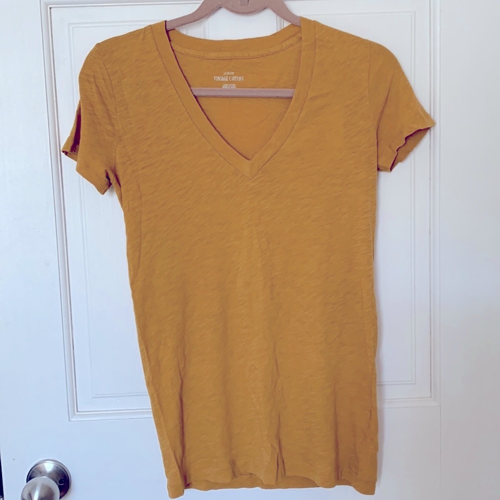 Jcrew Vintage Golden Yellow Vneck t-shirt tee